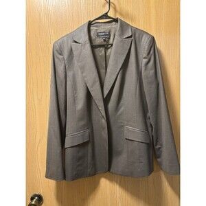 Jones New York Collection Taupe Blazer Jacket Stretch Womens Size 16 Lined